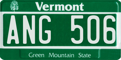 VT license plate ANG506