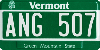 VT license plate ANG507