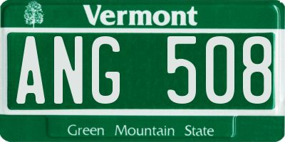 VT license plate ANG508