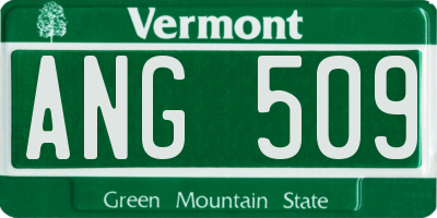 VT license plate ANG509