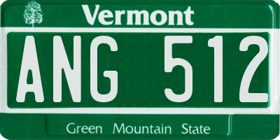 VT license plate ANG512