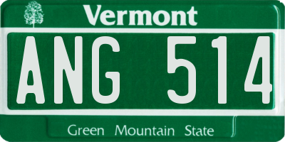 VT license plate ANG514