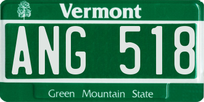 VT license plate ANG518