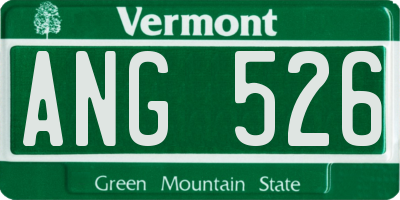 VT license plate ANG526