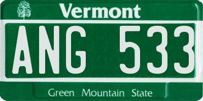 VT license plate ANG533