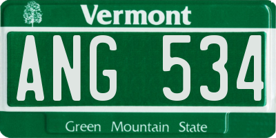 VT license plate ANG534