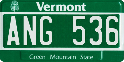 VT license plate ANG536
