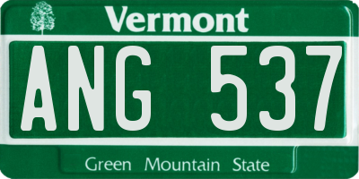 VT license plate ANG537