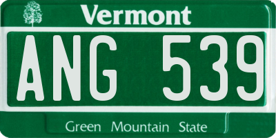 VT license plate ANG539