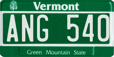 VT license plate ANG540