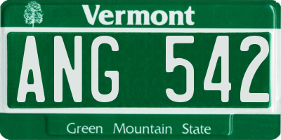VT license plate ANG542