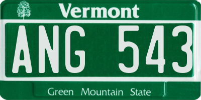 VT license plate ANG543