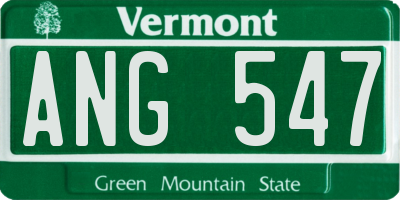 VT license plate ANG547