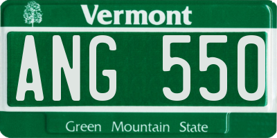 VT license plate ANG550