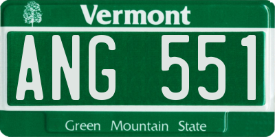 VT license plate ANG551