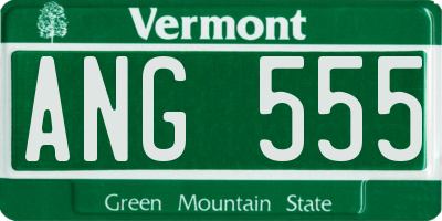 VT license plate ANG555