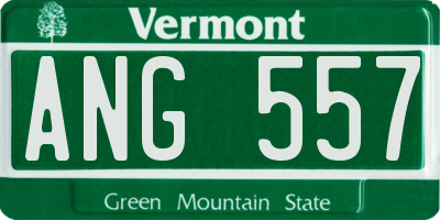 VT license plate ANG557