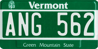 VT license plate ANG562