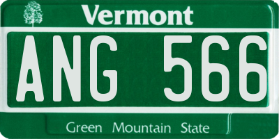 VT license plate ANG566