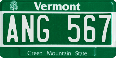 VT license plate ANG567