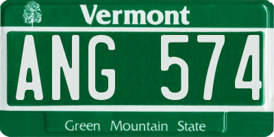 VT license plate ANG574