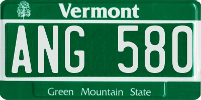 VT license plate ANG580