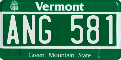 VT license plate ANG581