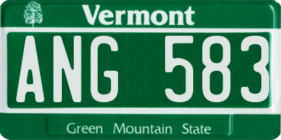 VT license plate ANG583