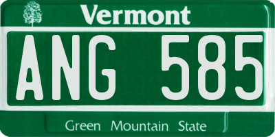 VT license plate ANG585