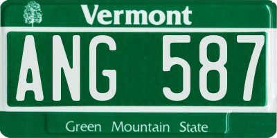 VT license plate ANG587