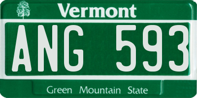 VT license plate ANG593
