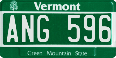 VT license plate ANG596