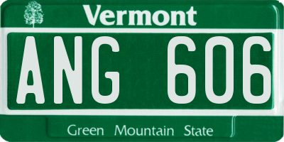 VT license plate ANG606
