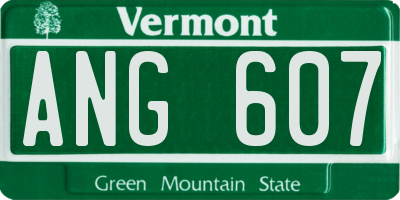 VT license plate ANG607