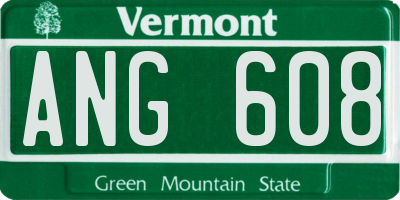 VT license plate ANG608