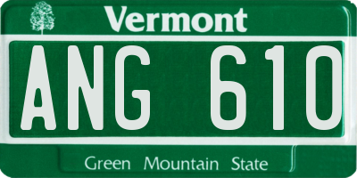 VT license plate ANG610