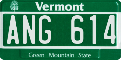 VT license plate ANG614