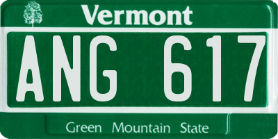 VT license plate ANG617