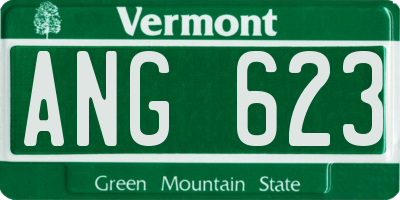 VT license plate ANG623