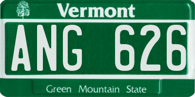 VT license plate ANG626