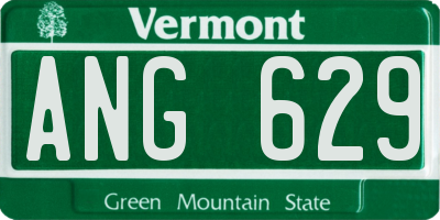 VT license plate ANG629