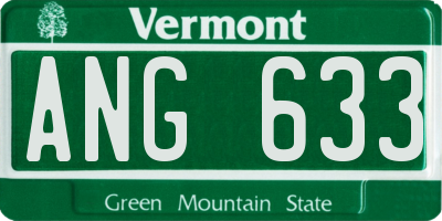 VT license plate ANG633