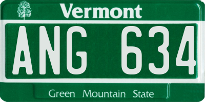 VT license plate ANG634