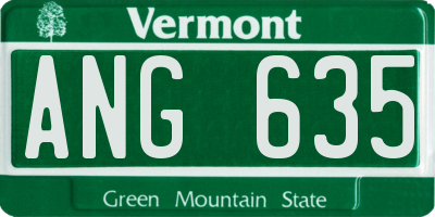 VT license plate ANG635