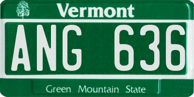 VT license plate ANG636