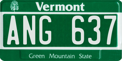 VT license plate ANG637