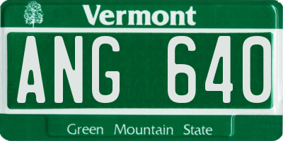 VT license plate ANG640