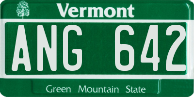 VT license plate ANG642