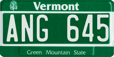 VT license plate ANG645