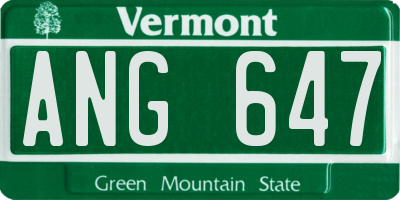 VT license plate ANG647